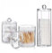 MIEGUIWOR 3 Pezzi Porta Dischetti Struccanti,Porta Cotton Fioc,Organizer Trucchi,Contenitore per Bastoncini di Cotone,Contenitore Cotton Fioc per Comò, Bagno, Camera da Letto (C)