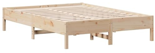 vidaXL Estructura de Cama sin colchón Madera de Pino Blanco 150x200 cm