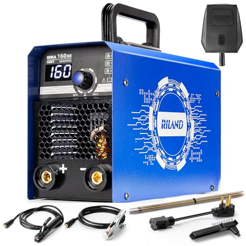 RILAND 160A Stick Welder, 110V/220V ARC/Lift TIG Welding Machine, IGBT Inverter Portable MMA Welders with Hot Start, Arc force and Anti-Stick for Home & Light Industry
