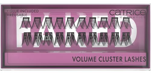Catrice Faked Volume Cluster Lot de 3 paquets de 20 cils artificiels - Noir - Longue durée - Effet faux cils - Végétalien - Sans particules de microplastique - Sans nanoparticules - Sans parfum