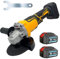 TEETOK Cordless Angle Grinder, 18V Brushless, 115MM, 9000RPM, 2X 5.5Ah Batteries, Kit with Charger, Wheel Guard, Side Handle, Yellow