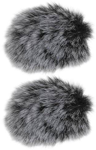 VGOL 2Pcs Microphone Furry Windscreen Compatible with Hollyland Lark M1 C1 Compatible with MOMA M1 Wireless Lavalier Microphone