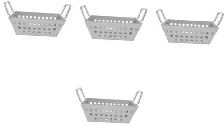 Juego de cestas de parrilla de acero inoxidable para asar al aire libre, incluye 4 cestas profesionales para asar verduras y alimentos a la parrilla