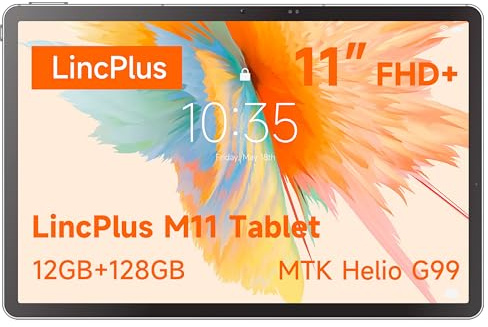 LincPlus M11 Tablet 11 Zoll Android Tablet 12GB RAM 128GB ROM – Helio G99 Prozessor, 90 Hz IPS Display, 8100 mAh Akku, 20W Schnellladung, Quad-Lautsprecher, Widevine L1, GMS Zertifiziert