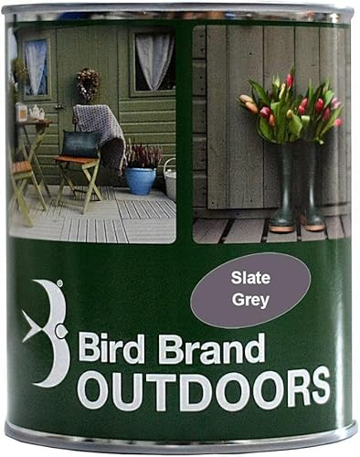 SuperGift.com 1 Litre, Outdoor Slate Grey Paint, Durable Weather Resistant Exterior Paint for Wood, Metal, Brick & Stone, Smooth Matt Finish, Ideal for Garden Furniture, Fences & Walls
