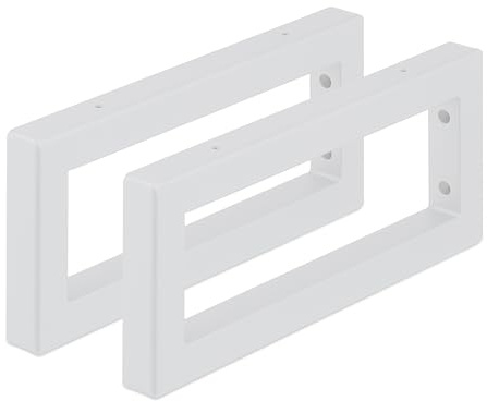 Relaxdays Reggimensola da Muro, 2 Staffe per Mensole Parete, 35 cm, Supporti Rettangolari per Scaffali, Acciaio, Bianco