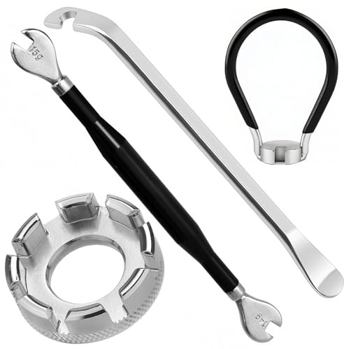 Wefaly Llave Radios Bicicleta, 4 Piezas Llave Radios Bicicleta Kit Pezones de 8 Vías 10-15 Universal Ciclismo Llave de Radios para Centrar y Reparar Ruedas de Bicicleta