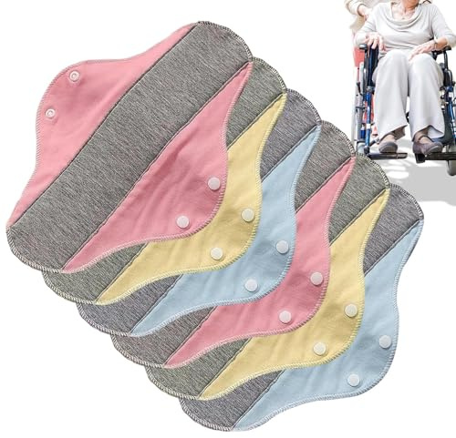 Compresas de Tela | 6 Unidades Lavables y Transpirables | Compresas de Tela - Para Mujeres Mayores Cuidado Urinario Recuperación Postparto Diario Interior