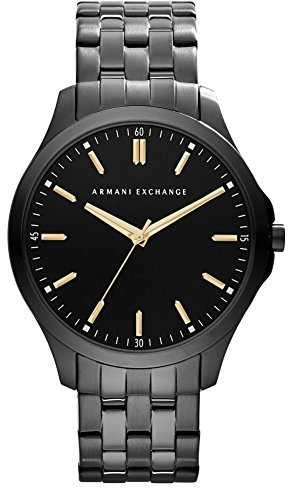 Armani Exchange Hampton Men's Quartz Watch with Black Dial and Black Stainless Steel Bracelet AX2144
