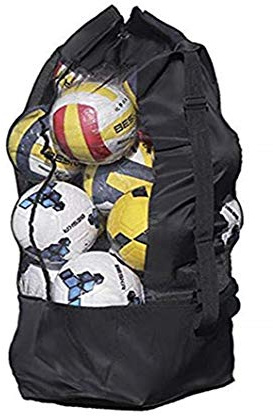 Extra Large Mesh Ball Bag Waterproof Equipment Duffel Bag Heavy Duty Net Ball Shoulder Bag Basketball Volleyball Soccer Rug Ball Football Carrying Bag Tote Storage Sack with Drawstring for 10-15 Balls