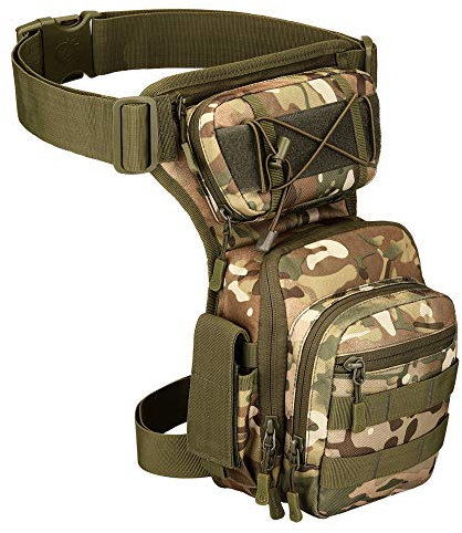 Taktische Beintasche Sport Militarische Hufttasche wasserdichte Gurteltasche MOLLE Tropfen Beinbeutel fur Radfahren Wandern Klettern (CP)