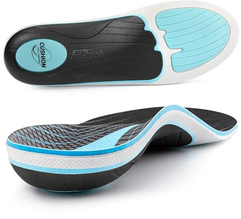 PCSsole Plantar Fasciitis Insoles Men Women- 220+lbs Heavy Duty High Arch Support Inserts with Comfort Cushion Orthotic Pain Relief Insoles for Flat Feet - Arch Pain - Heel Pain -Work Boot Shoe Insole