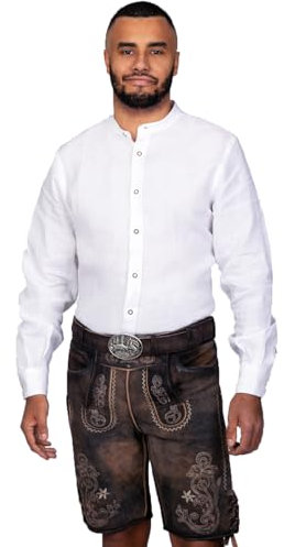 Edelnice Trachtenmode Trachten Herren Hemd Michael Gr. S-5XL (DE/NL/SE/PL, Alphanumerisch, 3XL, Regular, Regular, Weiß)