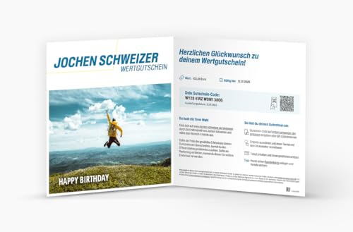 JOCHEN SCHWEIZER Geschenkgutschein: Flexibles Geschenk Geburtstag 50 Euro