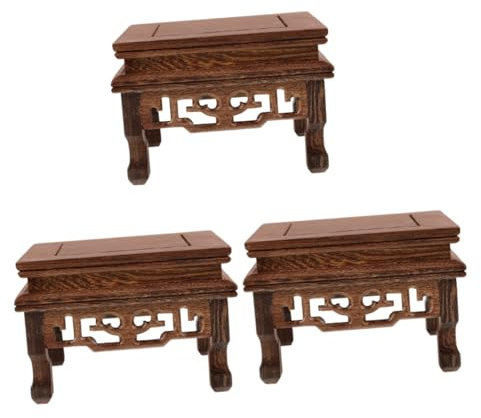 Abaodam 3 Pezzi Basamento wengé Alto pianta Supporto per fioriera Piante Fiore piedistallo per Vaso Bonsai espositore Antico Supporto per Vaso di Fiori Arredamento per la casa Light Brown
