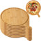 8 Pack 12 INCH Wooden Pizza Natural Bamboo Pizza Board, Lightweight Tray With Handles For Pizza Making, Storage, Transfer