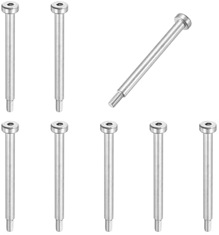 sourcing map Lot de 8 boulons à épaulement en acier inoxydable 304 de 5 mm de diamètre d'épaule de 50 mm de longueur d'épaule M4 x 0,7 - Vis à douille hexagonale pour machines de moulage par injection