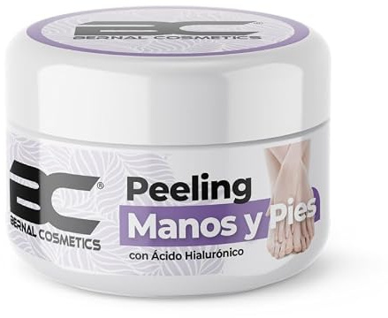 BC Bernal Cosmetics Peeling Manos y Pies con Ácido Hialurónico, Exfoliante Corporal para Suavizar, Renovar y Cuidar la Piel de Manos y Pies, Uso Profesional y Personal
