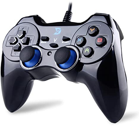 ZD-V+ Vibration-Feedback USB Wired Gamepad Controller Joystick Support PC(Windows XP/7/8/8.1/10) & PS3 & Android (PS architecture) - [Black]