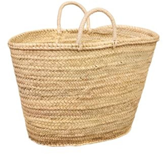 Cestería Aparici - Capazo de Palma Natural con Asas de Pita (55x28x35) | Capazo para la Compra, cesto de Playa o cesto Decoración