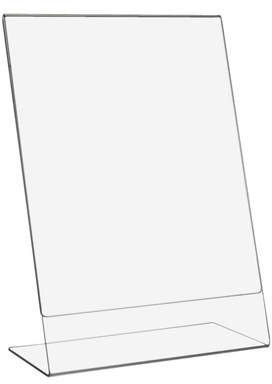 DIN A7 L-Aufsteller Hoch- oder Querformat, Ständer für Papier und Plakate, Tischaufsteller, Werbeaufsteller, Thekenaufsteller, Infoschild, Präsentation aus glasklarem Acryl/Plexiglas (A7, Hochformat)