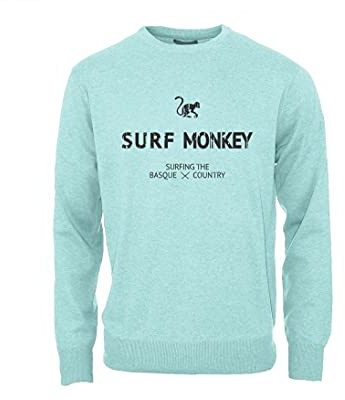 DRESSED IN MUSIC PLAY WITH ME Sudadera orgánica con Cuello Redondo Surf Monkey® (Hielo - M)