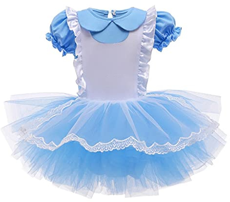 Lito Angels Alice in Wonderland Princess Ballerina Costume Ballet Leotard with Tutu Dress for Kids Girls, Fancy Dance Wear Outfit Age 2-3 Years, Blue (Tag Number 100)