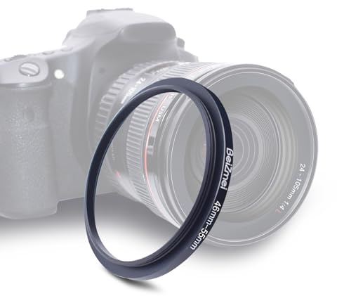 Filtre Adaptateur de 46mm à 55mm Compatible avec tous les Objectifs de 46mm à 55mm UV, ND, CPL, filtre, 46mm lentille à 55mm appareil photo Filtre (46-55mm)