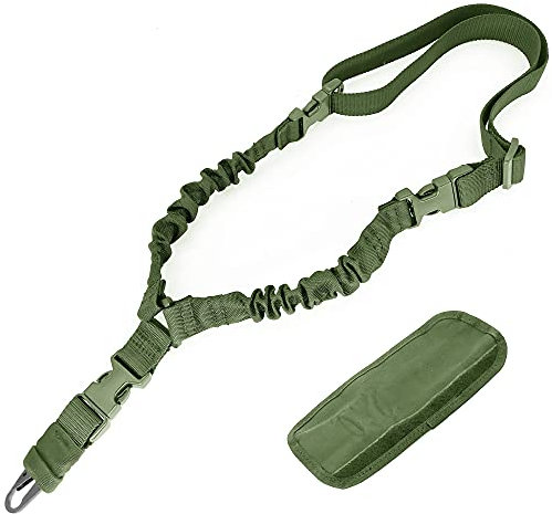 Traditional Sling with Metal Hook for Outdoors、Rock Climbing、Hunting,Durable Slings with Loop Strap Attachment, Rope Length Adjuster,black,green,khaki (GREEN)