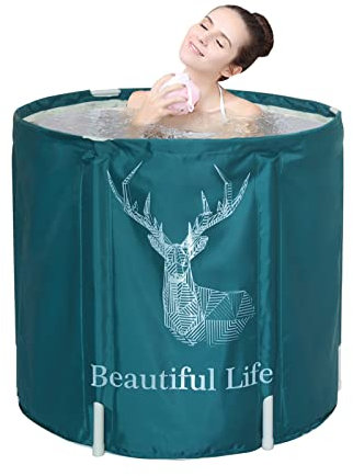 Sinbide Baignoire pliable - Pour adulte - 70 x 65 cm - En plastique - Avec coton isolant - Vert - Wapiti…