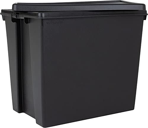 TENLITE Extra Large 92L Black Bam Plastic Storage Box with Lid | Strong Impact Resistant Heavy Duty Containers Stackable and Nestable | Recycled Plastic (92L)