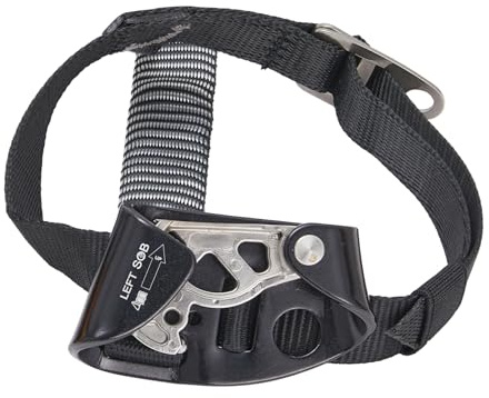 SOB Ascensore Piede, Alluminio Ascensore Piedi Sinistro per Arrampicata Attrezzature da Alpinismo (Sinistro Nero)