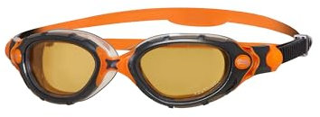 Zoggs Original Predator Flex Schwimmbrille Erwachsene, Herren & Damen, Freiwasser, Antibeschlag, Bequemer Sitz, Einfach Verstellbare Zugbänder, Polarisierte Ultra Linse Orange, Orange/Schwarz/Klar