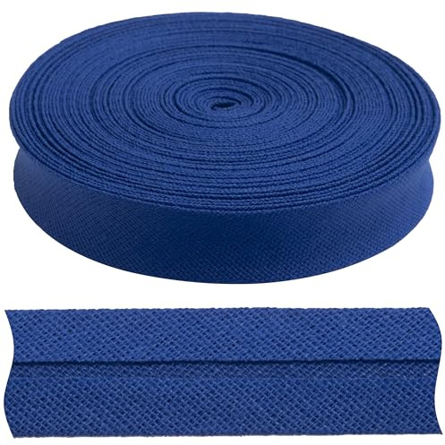 AERZETIX - C77318 - Cinta al sesgo 9 metros x 17mm - en algodón - color azul - pasamanería galón ropa cojines edredones