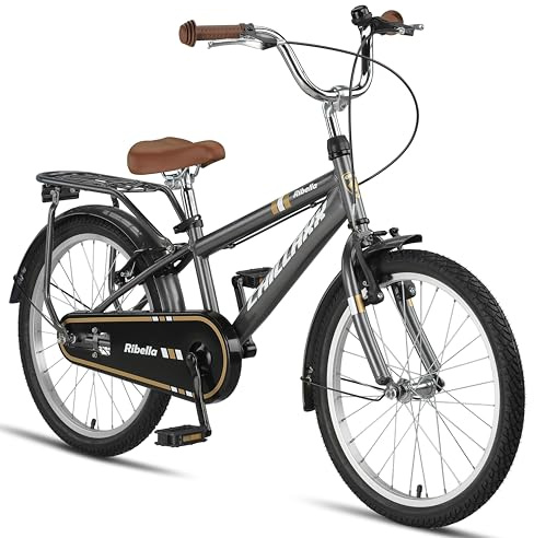 Chillaxx Bike Ribella Premium Vélo de ville pour enfant de 20 pouces - Vélo hollandais pour fille et garçon - Convient pour 6,7, 8, 9, 10, 11 ans (anthracite)