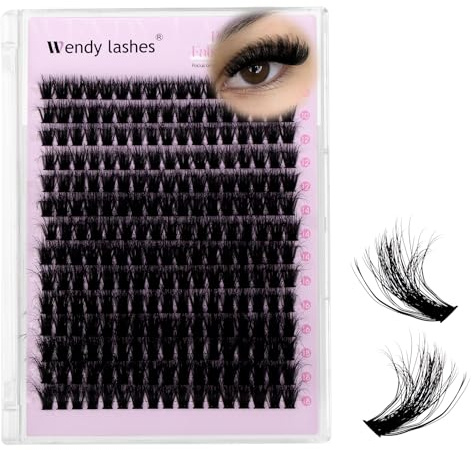 Ciuffetti Ciglia Finte 3D Extension Ciglia Individuali Naturali 80D-10-18mm Mixed Soft Cluster lashes Riusabile DIY Lash Extension a Casa(FKDP-lash-80D-3D-1018)