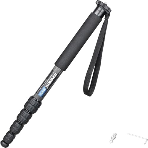 Carbon Fiber Camera Monopod INNOREL RM255C Professional Portable Compact Lightweight Travel 5-Section Monopod for Canon Nikon Sony DSLR Camera Video Camcorder DV Photography Bracket Load 15lbs/7kg