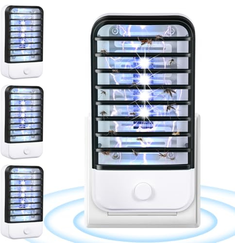 Plug in Bug Zapper Indoor Flying Insect Trap, 4 Pack Electronic Indoor Mosquito Zappers Fly Zapper Gnat Traps Lamp for Bug Insect for Home, Kitchen, Bedroom, Living Room,Office﻿