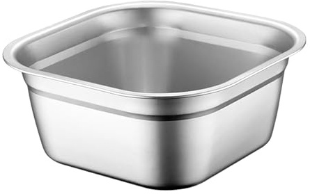 NonMiFyR Bacinella Quadrata in Acciaio Inox, Contenitore per, Lavello per Buffet, Feste in Casa, Antipasti, 30 Cm