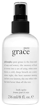 philosophy pure grace body spray - crisp & clean women's scent - with notes of water lily, leafy greens & musk - luxury body spritz for women - long lasting fragrance - 8 fl oz.