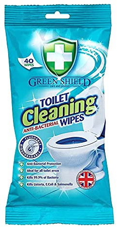 Green Shield Anti-Bacterial Toilet Cleaning Wipes 40pk
