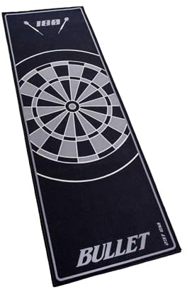 Professioneller Dartteppich - 237x80cm - Dart Zubehör für zu Hause, Büro, Kneipe, Partys - Dartmatte mit Turniermaßen Score Indikator und Oche - Darts Carpet zum Schutz des Bodens - Grau