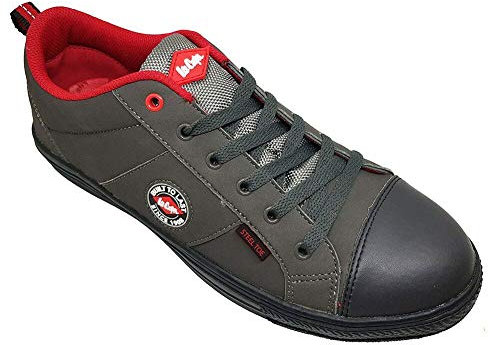 Lee Cooper LCSHOE054 Workwear SB/SRA Retro-Baseballstiefel, Unisex-Sicherheitsstiefel mit modernem Design, Arbeitssicherheitsschuh,Grau,38 EU