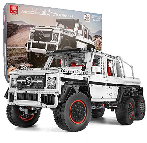 Mould King 13061 Technisches Kompatibel Mit TechnologieOffroad-Fahrzeug, 3686 Von Zerobricks Entworfene Teile, Technischer G700 6x6 Baustein LKW Mit Monstermotor, Technisches Offroad-kit,