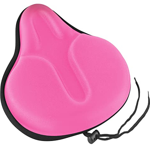 MSDADA Housse de Selle pour Homme et Femme - 29 x 27 cm - Doux et Confortable - Respirante - Large Housse de Selle de vélo pour VTT, vélo de Course, vélo d'appartement (Rose)