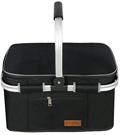 ABIUBIU 35L Kühltasche Einkaufskorb Picknickkorb Große isolierte Kühlkorb Lunchtasche Thermo Tasche für Büro Camping Picknick Reisen Seitenstütze Aufrecht Halten