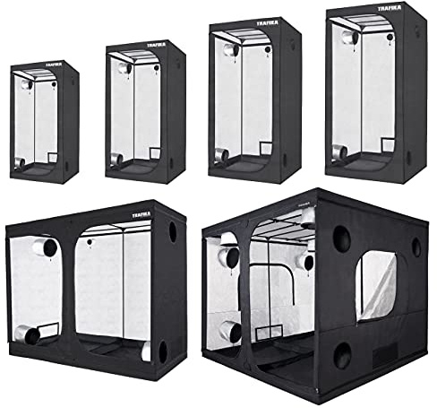 TRAFIKA Chambre de Culture Intérieure 80x80x180 cm/Grow Tent/Grow Box/Armoire Indoor Culture/Armoire Grow Hydroponique/Mylar Premium 97% Réflectivité
