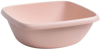 Square Washing Up Bowl, Plastic Wash Basin Small Wash Basins Vegetable Fruit Wash Pan Stackable Dish Tub Dishpan Small Wash Pan Basin for Home(Pink#M)
