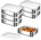 HOMURY Fiambreras de acero inoxidable con tapa de 500 ml, recipientes para el congelador, recipientes con tapa, caja de almacenamiento de alimentos, caja apilable de acero inoxidable para carne y