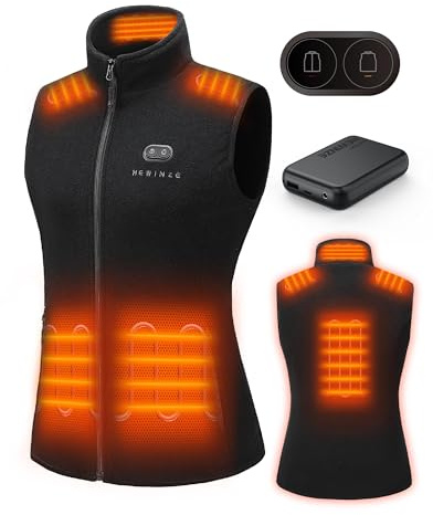 HEWINZE Fleece Heated Vest Women - Warm Vest with 7.4V Battery, Heated Vest Hunting.